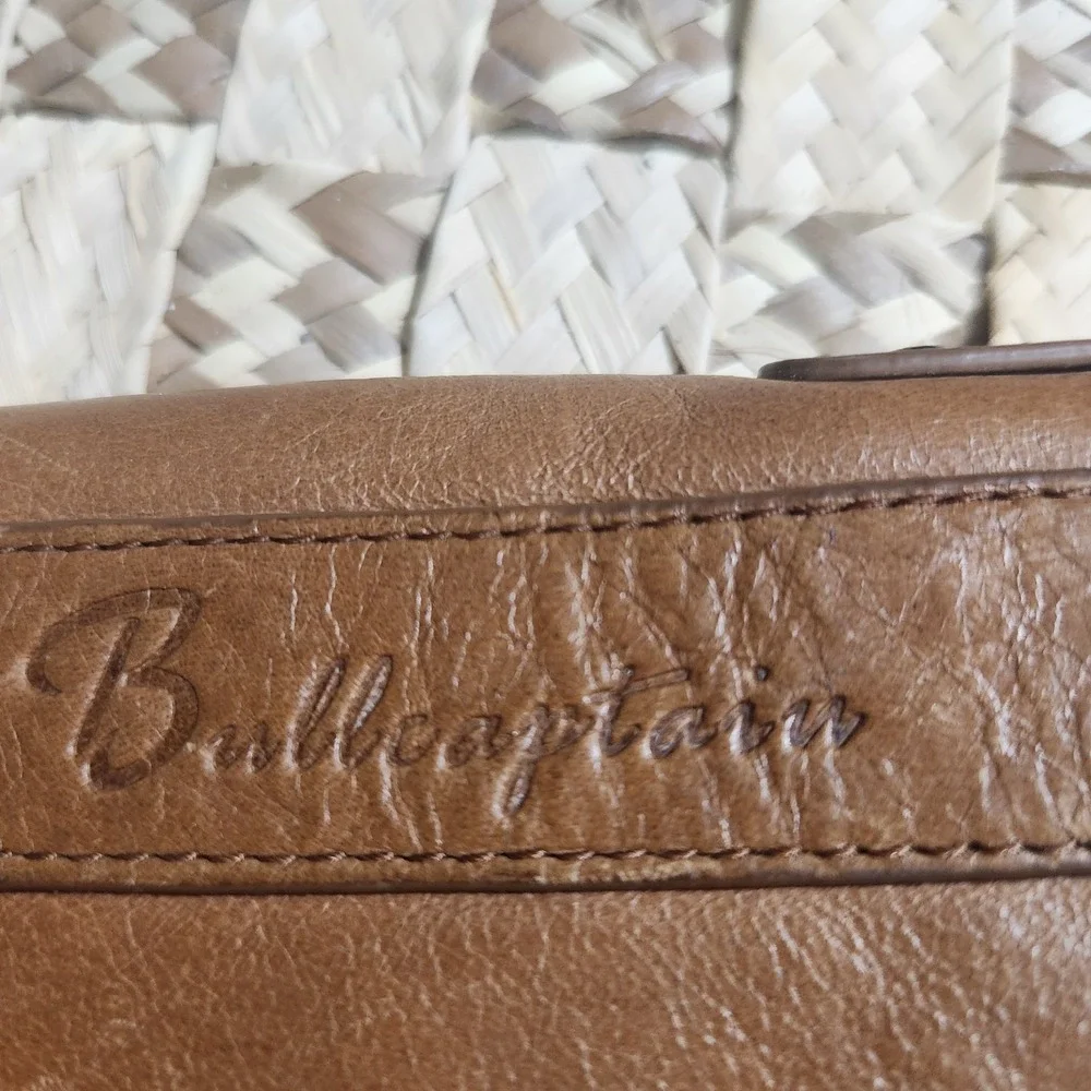 Vintage Bellcoaptain Genuine Leather Bifold Wallet Brown Zip Around Organizer...
